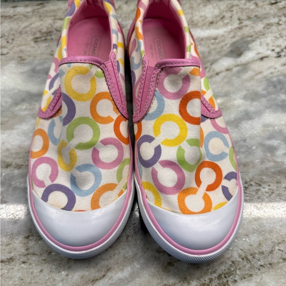 Coach Shoes - Coach signature monogram BEALE slip on canvas sneakers with Pink Trim 6.5